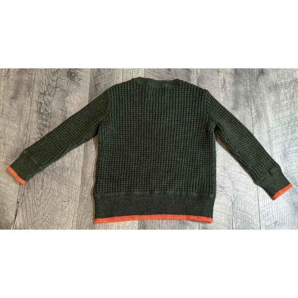 Baby Gap Sweater Boys 4-5 Green Waffle Knit‎ Crew Neck Pullover Winter Thick Top